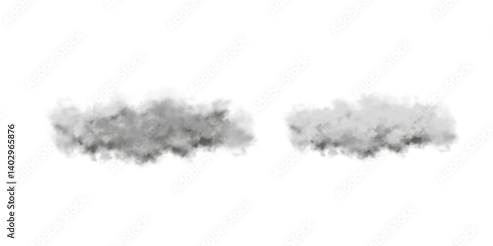 Fototapeta premium Vector realistic cloud, smoke or fog on isolated transparent background. Cloud png. Cloud, smoke, fog png 