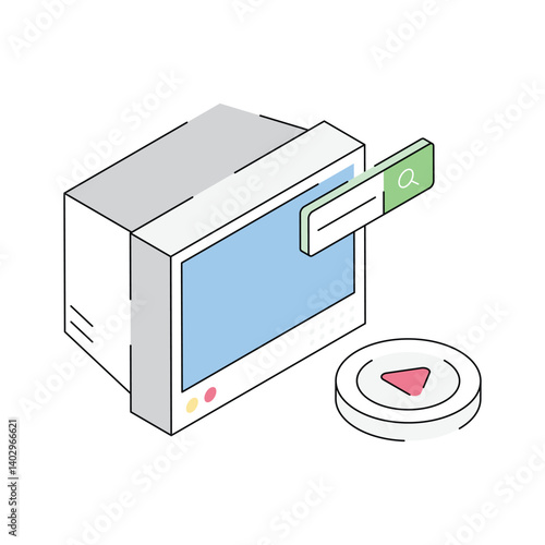 Have a look at this amazing isometric icon of telecasting