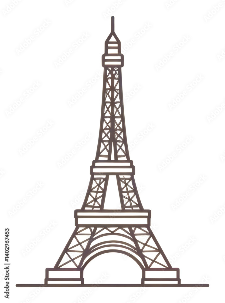 Obraz premium PNG Eiffel tower architecture building landmark.