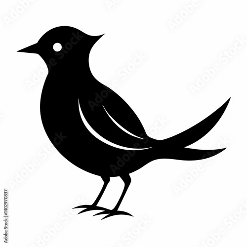 bird silhouette icon on white background