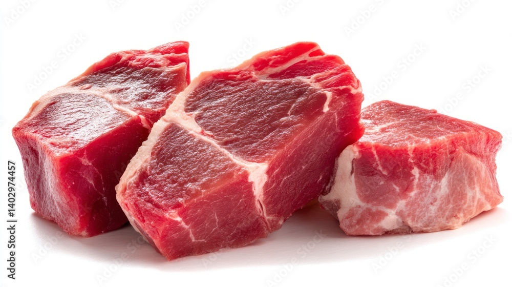 Fresh Raw Beef Cubes Cut and Prepared for Grilling or Cooking Fresh Raw Beef Cubes Cut and Prepared for Grilling or Cooking