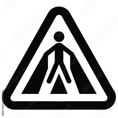 Pedestrian Crossing Sign Road Safety Symbol Illustration Vector Graphic