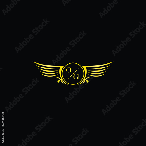 Luxury Winged Badge with Monogram