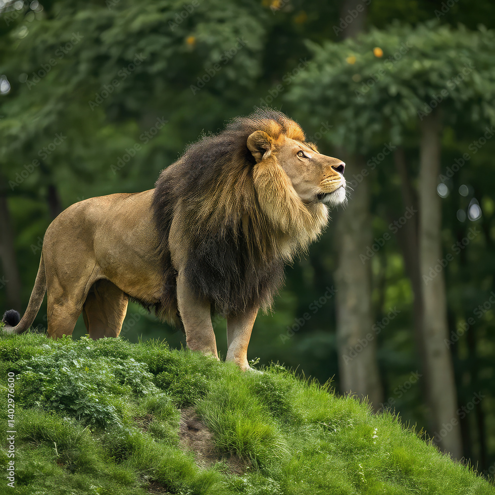 Lion on transparent background, lion in the zoo, lion, lion in the wild