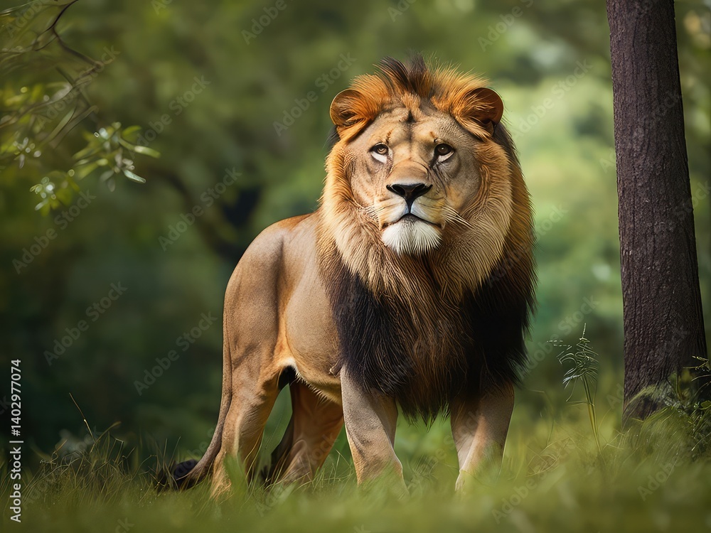 Lion on transparent background, lion in the zoo, lion, lion in the wild