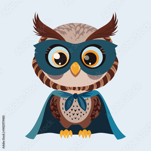 Superhero Owl with Cape and Mask
