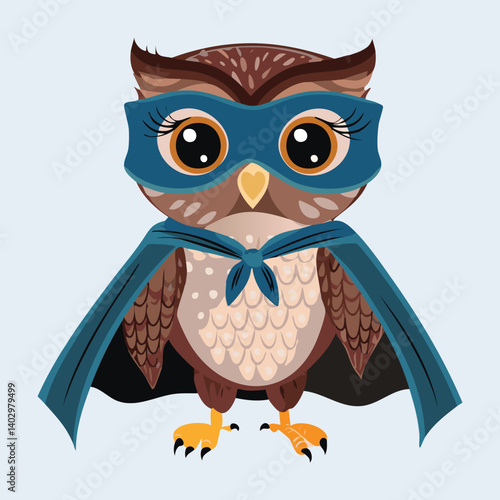 Superhero Owl with Cape and Mask