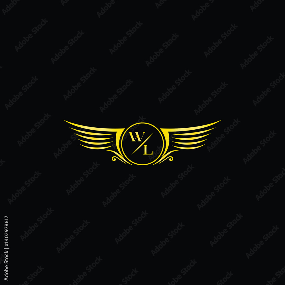 Luxury Winged Badge with Monogram Luxury Winged Badge with Monogram