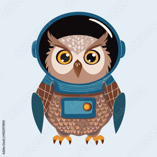 Astronaut Owl in Space Suit
