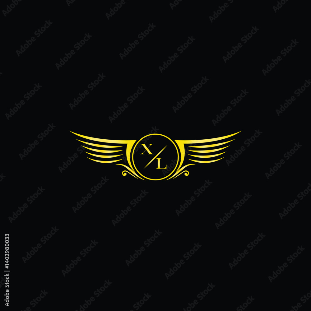 Luxury Winged Badge with Monogram Luxury Winged Badge with Monogram