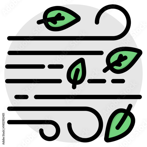 An icon design of wind blowing 