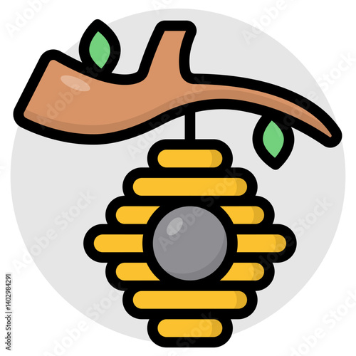 A trendy design icon of beehive 