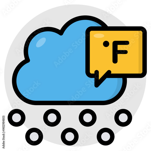 A premium download icon of cloud hail