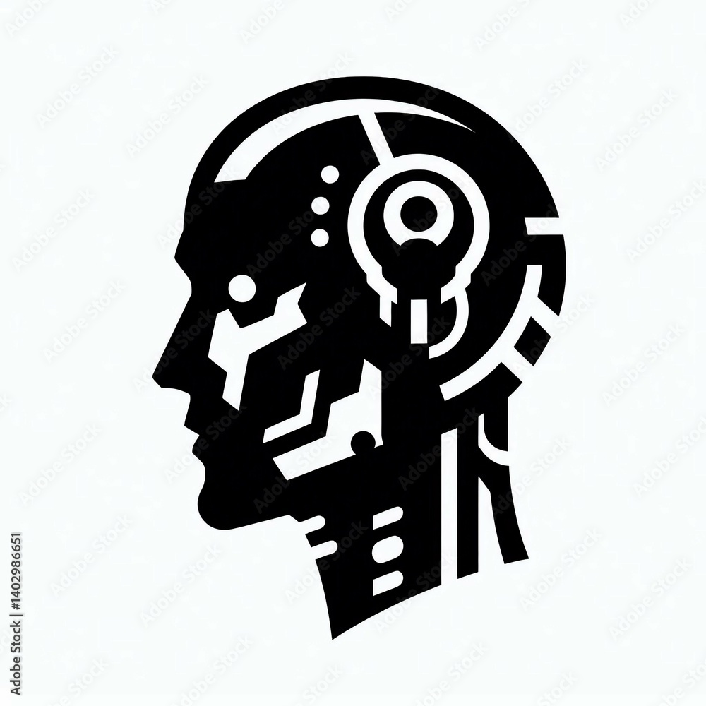 Stylized Cyborg Profile Portrait Suitable for Personal Branding Content Stylized Cyborg Profile Portrait Suitable for Personal Branding Content