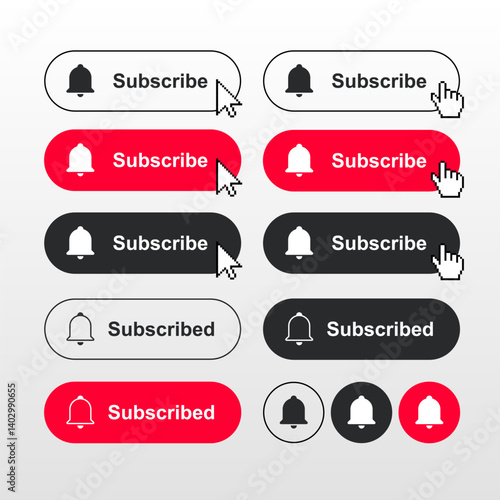 Youtube Subscribe Button Set for UI