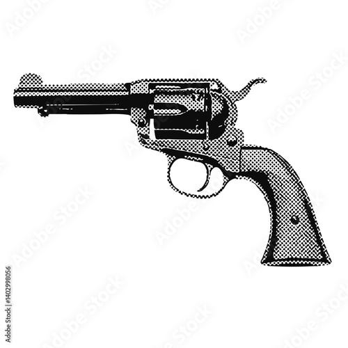 wild west cowboy gun western vintage halftone grunge vector design element