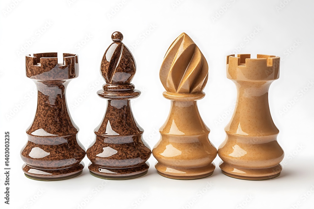 chess pieces on white background chess pieces on white background
