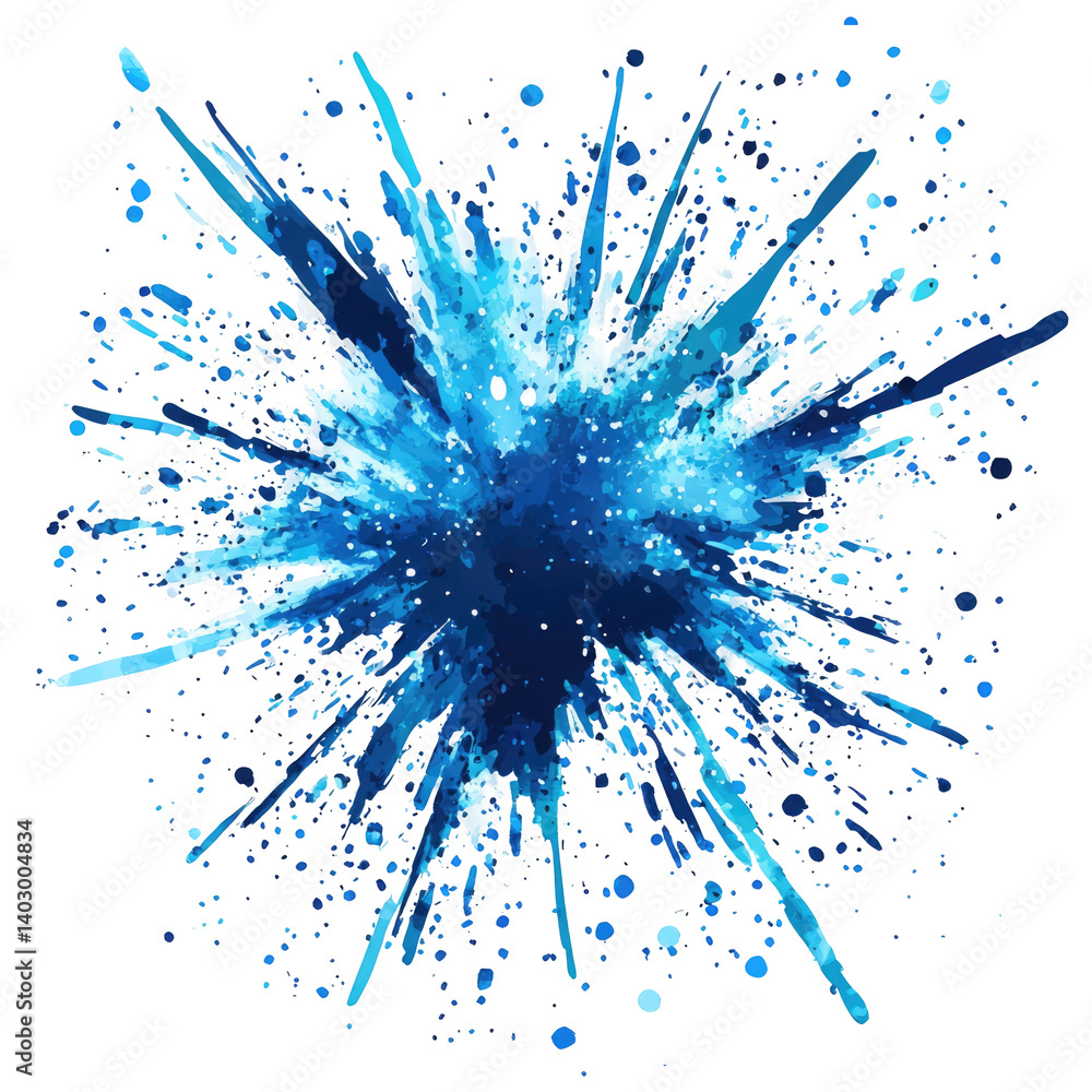 Blue Abstract Burst on transparent background Blue Abstract Burst on transparent background