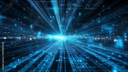 Wallpaper Mural Digital Highway: A Futuristic Vision of Data Streams and Connectivity in Cyberspace Torontodigital.ca