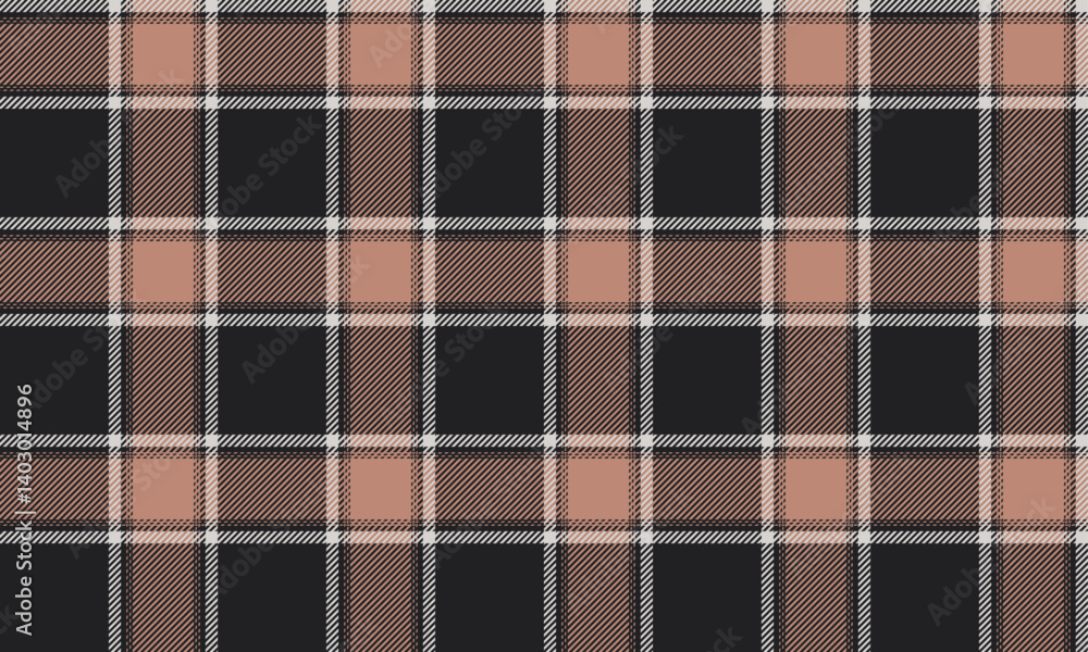 Seamless plaid pattern, black, cream, white, simple and modern design, perfect for creating unique and distinctive skirts and pants, vector illustration. Seamless plaid pattern, black, cream, white, simple and modern design, perfect for creating unique and distinctive skirts and pants, vector illustration.