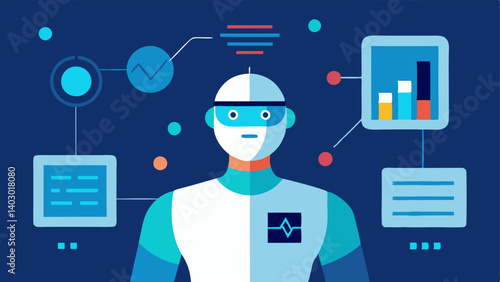 Therapy Monitoring A patient being monitored using wearable technology that tracks genetic and immune responses in realtime with data being relayed to a central health dashboard.