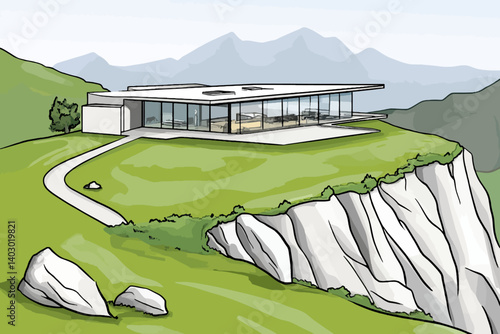 Modern house landscape 