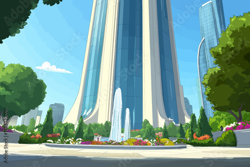 Modern building illustration 