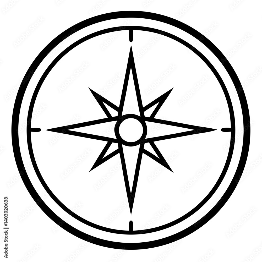 Simple compass icon design representing navigation and exploration concepts Simple compass icon design representing navigation and exploration concepts