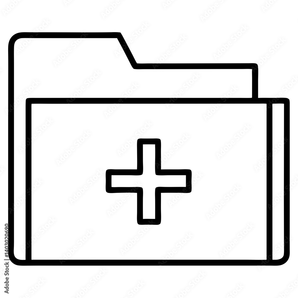 Simple medical folder icon design representing healthcare and organization concepts Simple medical folder icon design representing healthcare and organization concepts