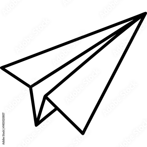 Simple paper airplane icon design representing flight and creativity concepts