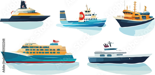 set of shipping objects
