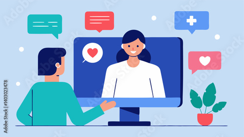 These descriptions can serve as ideas for illustrations that depict the concept of virtual preventative health coaching.