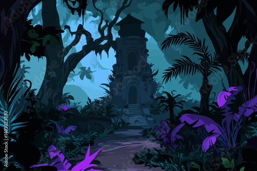 Old castle in forest 