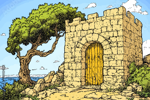 Old gate vector 