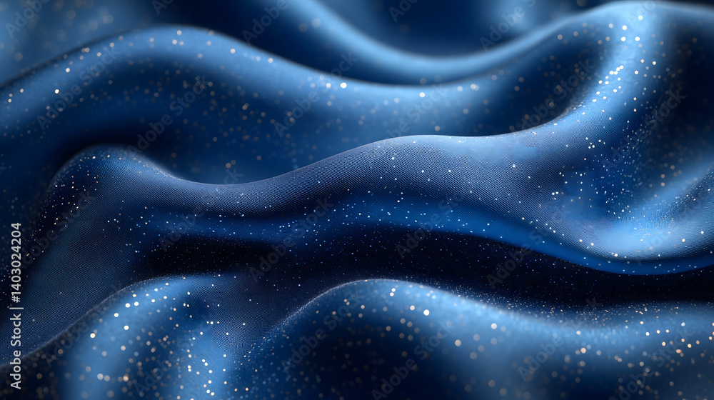 Elegant blue fabric with sparkling glitter texture, evoking a sense of luxury and sophistication Elegant blue fabric with sparkling glitter texture, evoking a sense of luxury and sophistication