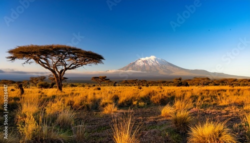 Mount Kilimanjaro and Acacia in the morning