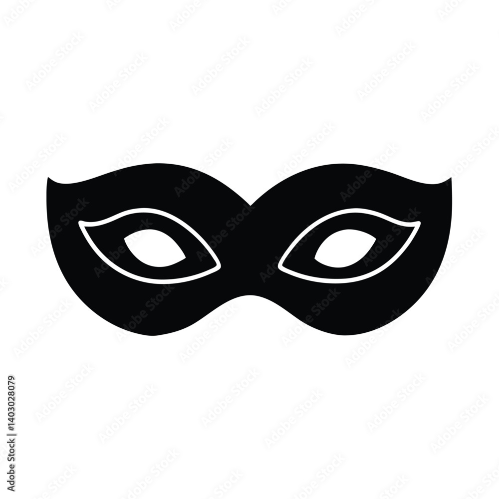 Simple black masquerade mask graphic design Simple black masquerade mask graphic design