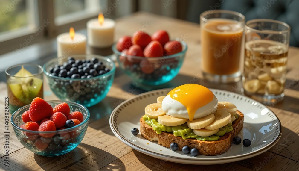 Delicious Avocado Toast with Poached Egg, Banana, and Berries A Healthy and Vibrant Breakfast Recipe Delicious Avocado Toast with Poached Egg, Banana, and Berries A Healthy and Vibrant Breakfast Recipe