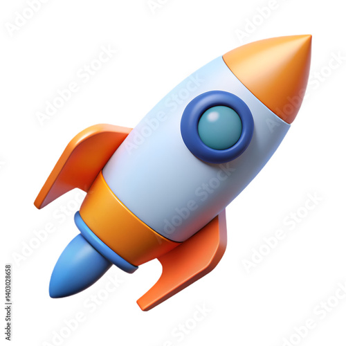 Rocket 3D icon symbolizing innovation startup launch and fast business acceleration