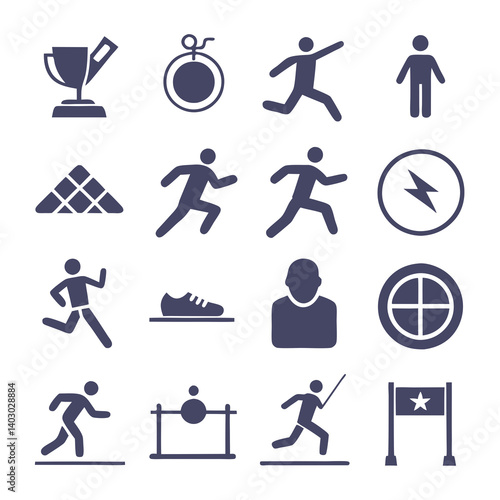 Icons representing various sports and athletic activities