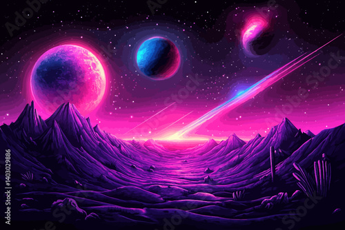 Outer space landscape 