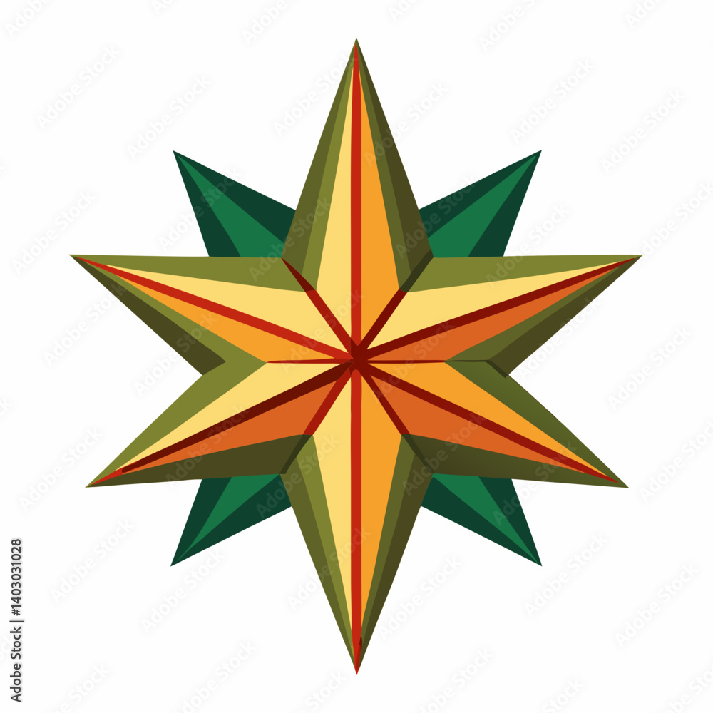 Fototapeta premium Christmas star isolated on white background