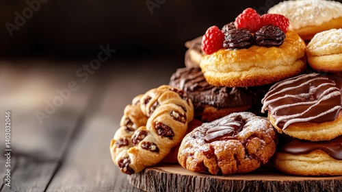 Wallpaper Mural An elegant arrangement of assorted cookies, topped with berries and decorative elements, ideal for festive occasions and special gatherings. Torontodigital.ca