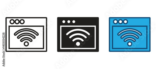 Wifi router line icon