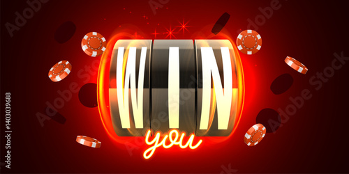 Black slot machine wins the jackpot. 777 You Win. Casino jackpot.