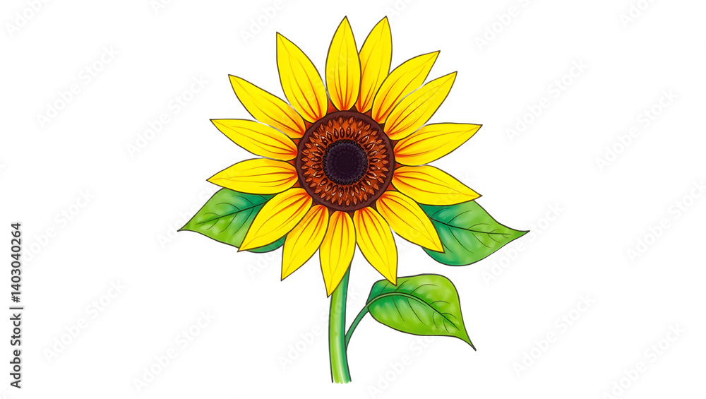 Obraz premium Vibrant sunflower in full bloom, radiating warmth and summery joy.