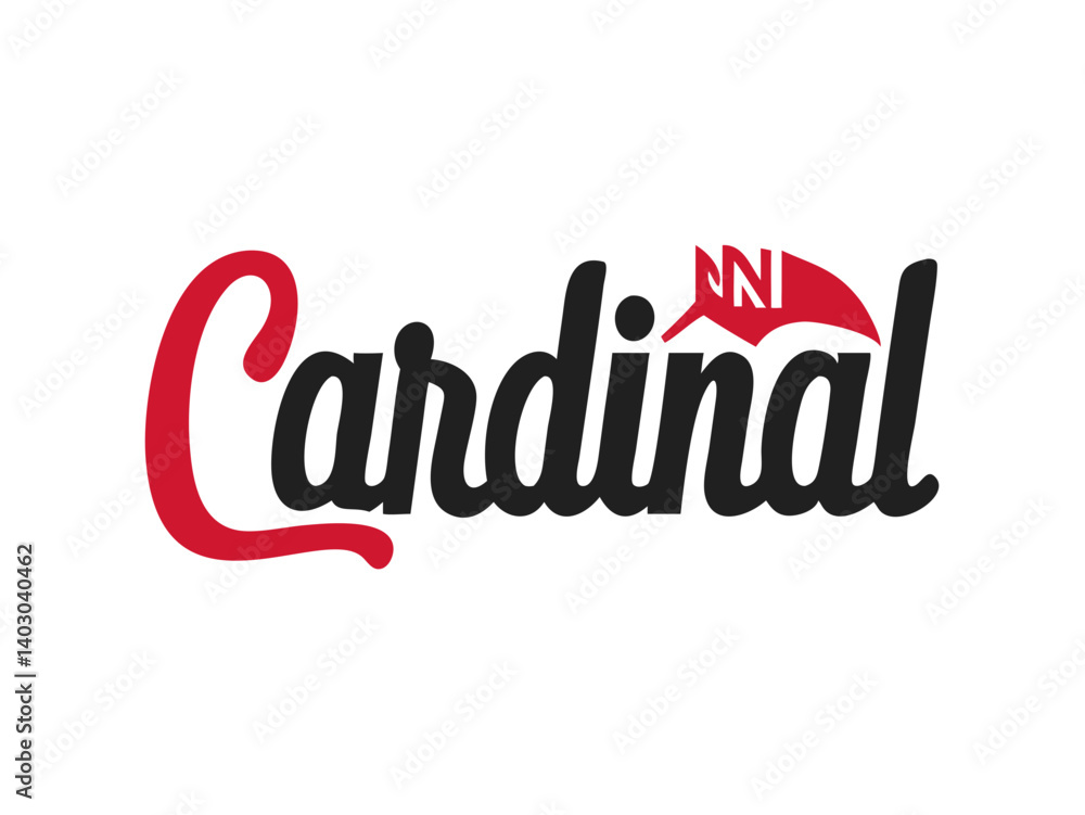Fototapeta premium Bold logo featuring a flying cardinal, perfect for a company or team identity.