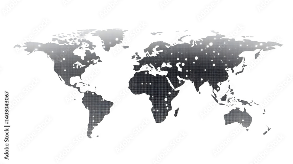 Fototapeta premium world map on white background