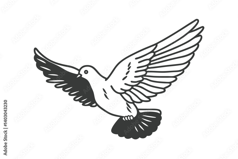 Graceful Dove in Flight, Ideal for Religious or Inspirational Designs Graceful Dove in Flight, Ideal for Religious or Inspirational Designs