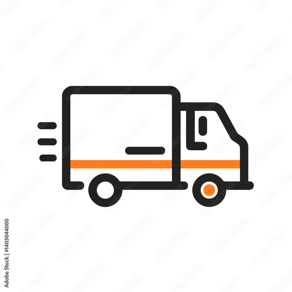 Delivery Truck Icon in Simple Line Design Delivery Truck Icon in Simple Line Design